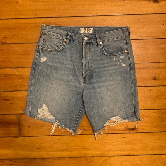 Free People distressed Bermuda shorts